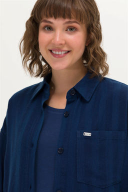 Женская темно-синяя джинсовая рубашка - U.s. polo assn фото 8