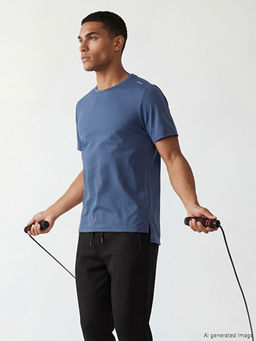 Bisiklet Yaka Erkek Spor Ti??rt