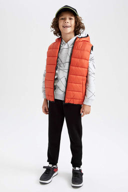 Двусторонний пуховик с капюшоном для мальчика - Defacto фото 2