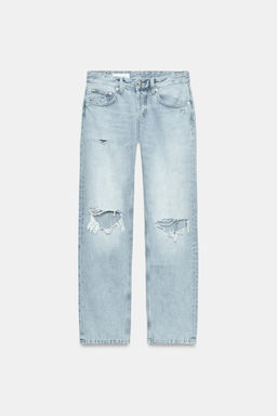 JEANS TRF RECTOS TIRO BAJO ROTOS / Azul claro - Zara фото 7