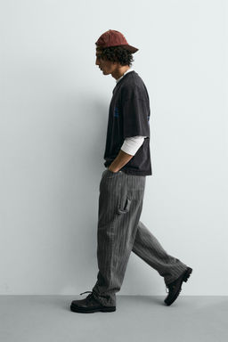 PINSTRIPE BAGGY FIT TROUSERS - Zara фото 16