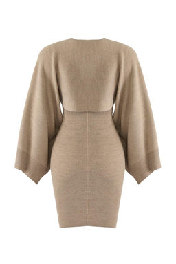 TRENDYOLMILLA Bej Mini Triko Bolero-Elbise Tak?m TWOAW25EL00056  фото 16