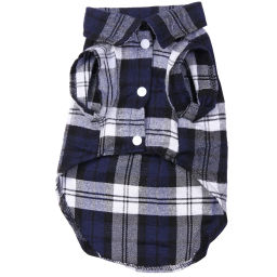 Кофта - рубашка фланелевая для мелких пород собак и кошек "BRO Style", цвет синий, р M