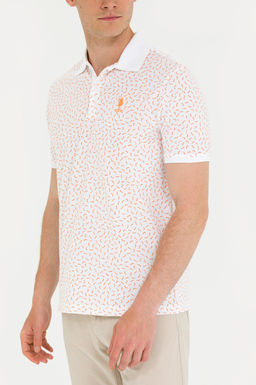 Мужская оранжевая футболка с воротником-поло - U.s. polo assn фото 6