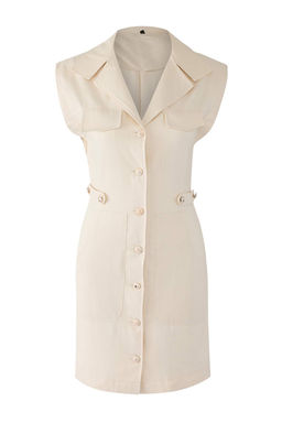 TRENDYOLMILLA Ekru Dugme Detayl? Gabardin Mini Dokuma Gomlek Elbise TWOSS22EL2970 фото 2