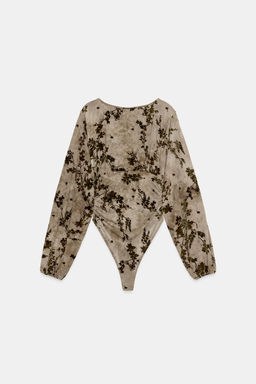 FLOCKED TULLE BODYSUIT - Zara фото 5