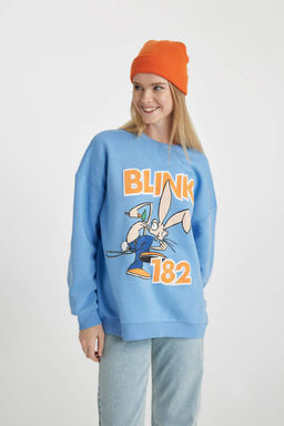 Толстый толстый свитшот Cool Blink Oversize с круглым вырезом - Defacto фото 4