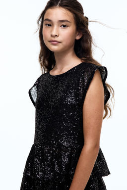 Top de lentejuelas con peplum - H&m фото 4