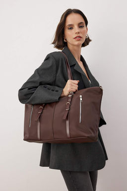 Kahverengi Cift Ask?l? Buyuk Maxi Tote Kad?n Omuz Cantas? TAKAW26OC00073 - Trendyolmilla фото 2