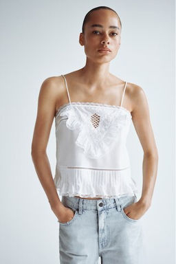 Top de tirantes con ribetes de volante - H&m фото 5