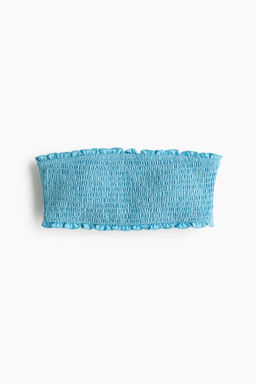 Top de bikini nido de abeja con escote bandeau