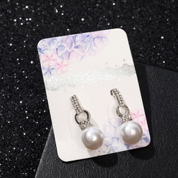 Серьги с жемчугом Шарики и сцепление колец, цвет белый в серебре - Queen fair фото 4