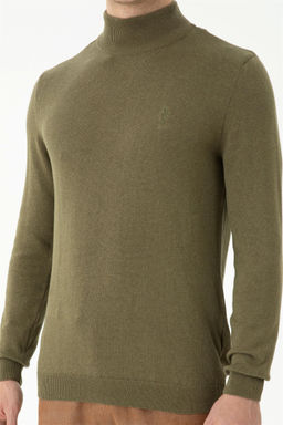 U. S. Polo Assn Мужской базовый свитер хаки меланжевого цвета - U.s. polo assn фото 13