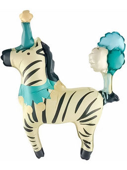 Цена за 2 шт. Воздушный шар фольгированный 15" «Зебра в колпачке», 5 шт., под воздух