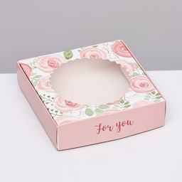 Цена за 5 шт. Коробка сборная с окном, For you, 11.5×11.5×3 см