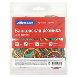 Резинки для денег 100гр, d=40мм натур. каучук цветные OfficeSpace (333902)