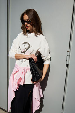 Лонгслив оверсайз с принтом