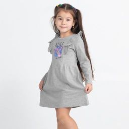 CRB wear/CWKG 62888-11-290 Платье для девочки, светло-серый меланж/Ex.Cherubino  фото 2