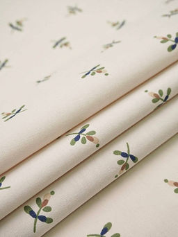 Перкаль Премиум "Набойка - веточки" цв.св.бежево-молочный, ш.1.5м, хлопок-100%, 125гр/м.кв