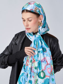 Большой, мягкий, тонкий и очень нежный двусторонний палантин с рисунком