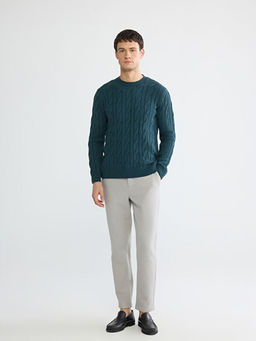 Bisiklet Yaka Sa? ?rg?s? Erkek Triko Kazak