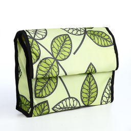 Сумка тележка хозяйственная «Листья», складная, 2 колеса, 32×13×52 см, зелёная