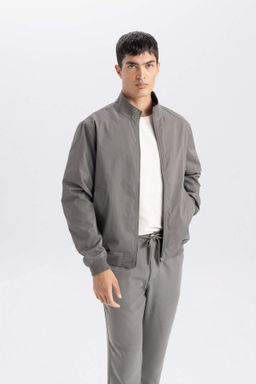 Slim Fit Dar Kesim Dik Yaka Fermuarl? Mont - Defacto фото 2