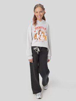 Худи для девочек серое с принтом и надписью gentle - Mark formelle фото 8