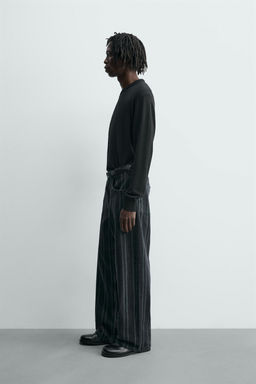 RELAXED FIT STRIPED JEANS - Zara фото 3