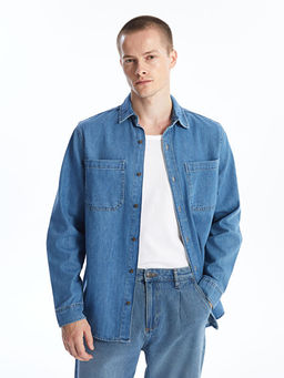 Regular Fit Uzun Kollu Erkek Jean G?mlek