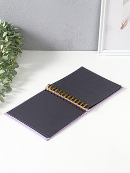 Фотоальбом на спирали 20 листов «Фотоаппарат. Фиолетовый», текстиль, чёрный картон, 17.5×17.5 см