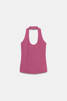 TOP HALTER CREPE / Rosa / Lila - Zara фото 3