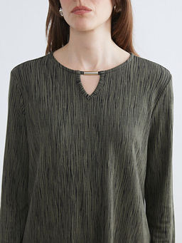 Bisiklet Yaka Desenli Bluz