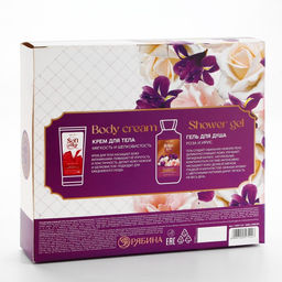 Подарочный набор косметики Rose iris, гель для душа 295 мл и крем для тела 200 мл, FLORAL & BEAUTY by URAL LAB  фото 4