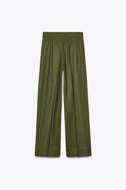 WIDE-LEG LINEN-BLEND TROUSERS - Zara фото 5