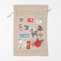 Цена за 5 шт. Мешочек новогодний подарочный с термонаклейкой Для тебя, 20 х 30 см +/- 1.5 см - Дарите счастье фото 3