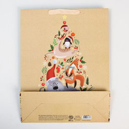 Пакет подарочный новогодний ламинированный «Дружный хоровод», L 31 х 40 х 11.5 см