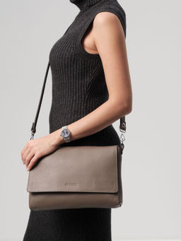 Сумка кожаная на плечо Deboro 30181 тауп