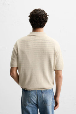 TEXTURED KNIT POLO SHIRT - Zara фото 16