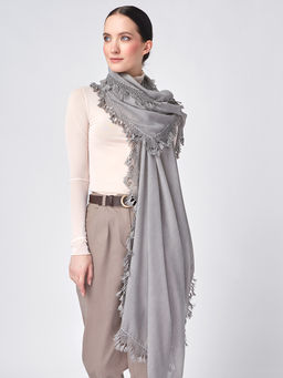 Большой, мягкий, тонкий и очень нежный двусторонний палантин с рисунком. - Tantino фото 5