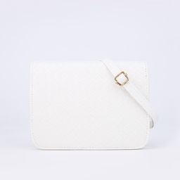 Сумка детская для девочки на молнии, длинный ремень, белая