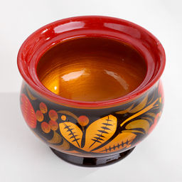 Сахарница дерево хохлома «Ягодка клубника»