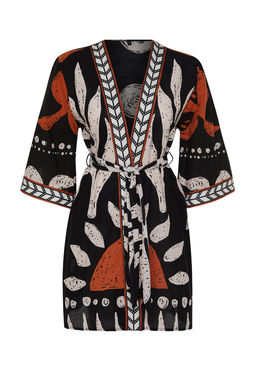 Etnik Desenli Kusakl? Mini Dokuma %100 Pamuklu Plaj Kimono&Kaftan TBESS23KM00035 - Trendyolmilla фото 11
