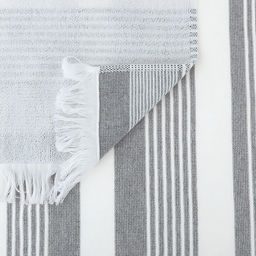 Полотенце махровое "Полосатый рейс" 50х90см, хлопок 100%, с бахромой, серый (Китай)