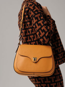 Кожаная сумка Azaro 30778 оранжевая тыква