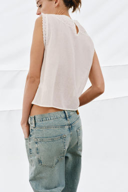 TOP BORDADOS MANGA SISA ZW COLLECTION / Crudo - Zara фото 3