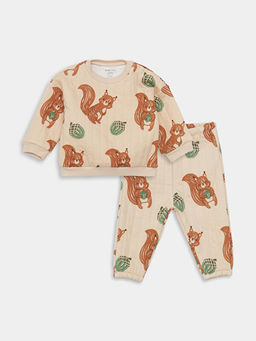 Bisiklet Yaka Erkek Bebek Sweatshirt ve E?ofman Alt 2li