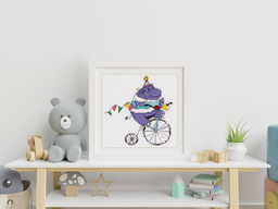 Klart набор для вышивания 8-332 Бегемотик на велосипеде 14.5 х 15.5 см