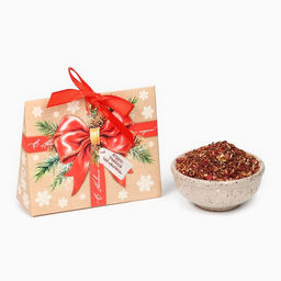 Чай новогодний ягодно - травяной с малиной Красный бант, 50 г - Фабрика счастья фото 2