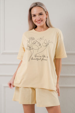 Пижама женская из кулирки Дива крем макси - Амадэль фото 4